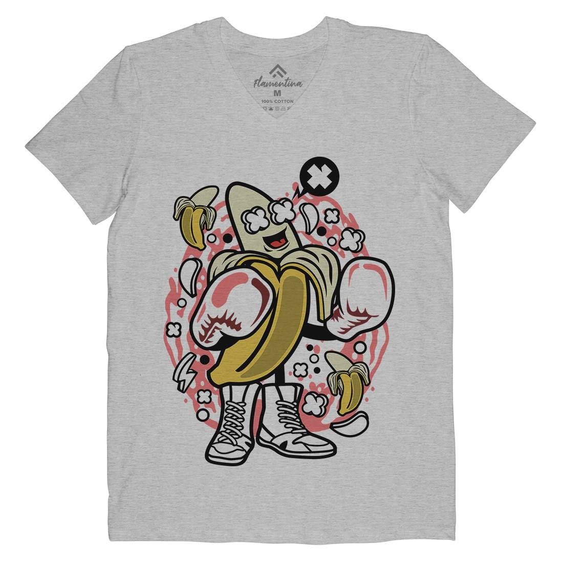 Banana Boxer Mens Organic V-Neck T-Shirt Sport C014