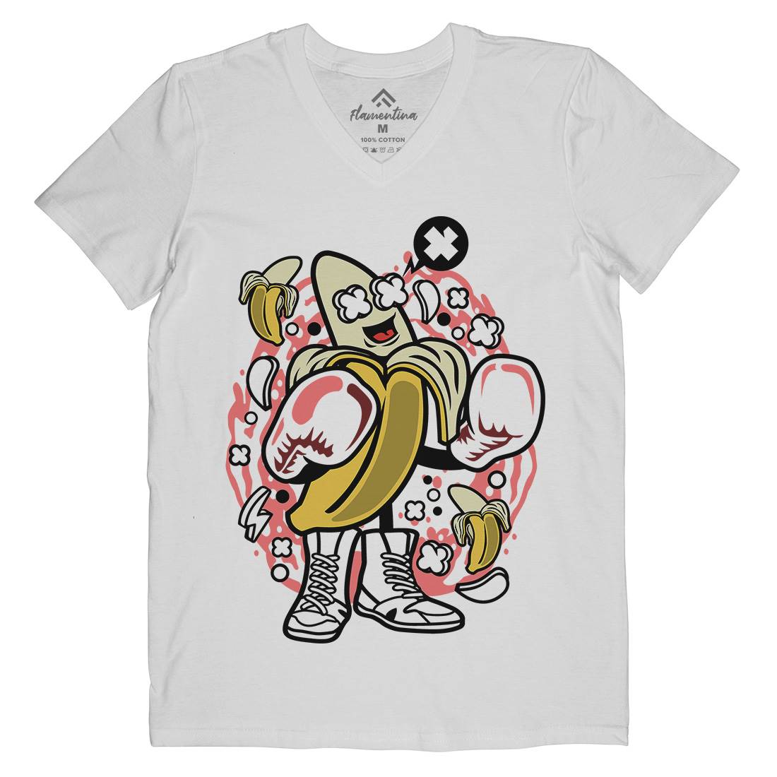 Banana Boxer Mens Organic V-Neck T-Shirt Sport C014