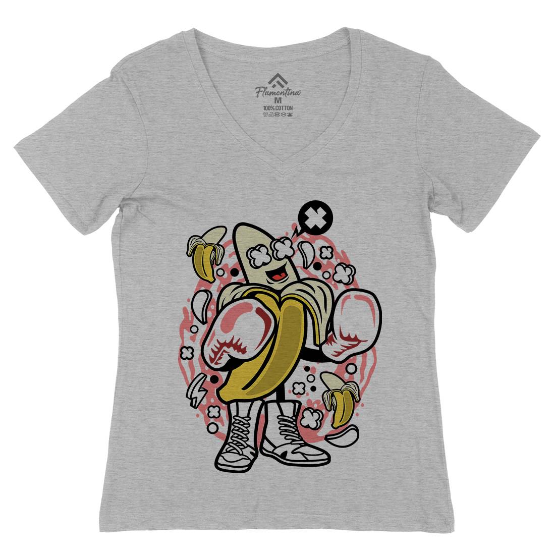 Banana Boxer Womens Organic V-Neck T-Shirt Sport C014