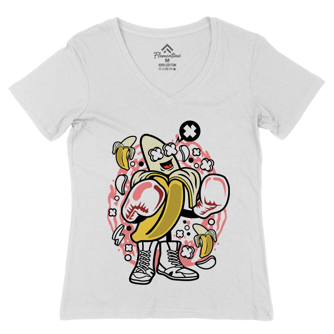 Banana Boxer Womens Organic V-Neck T-Shirt Sport C014