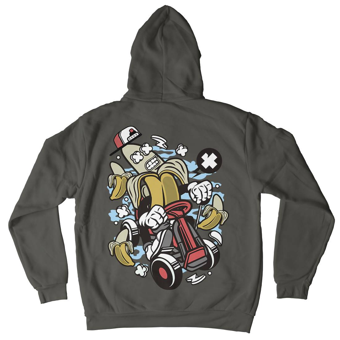 Banana Go-Kart Rider Mens Hoodie With Pocket Sport C015