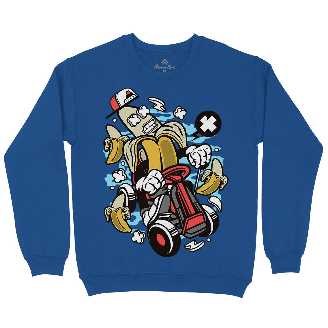 Banana Go-Kart Rider Kids Crew Neck Sweatshirt Sport C015