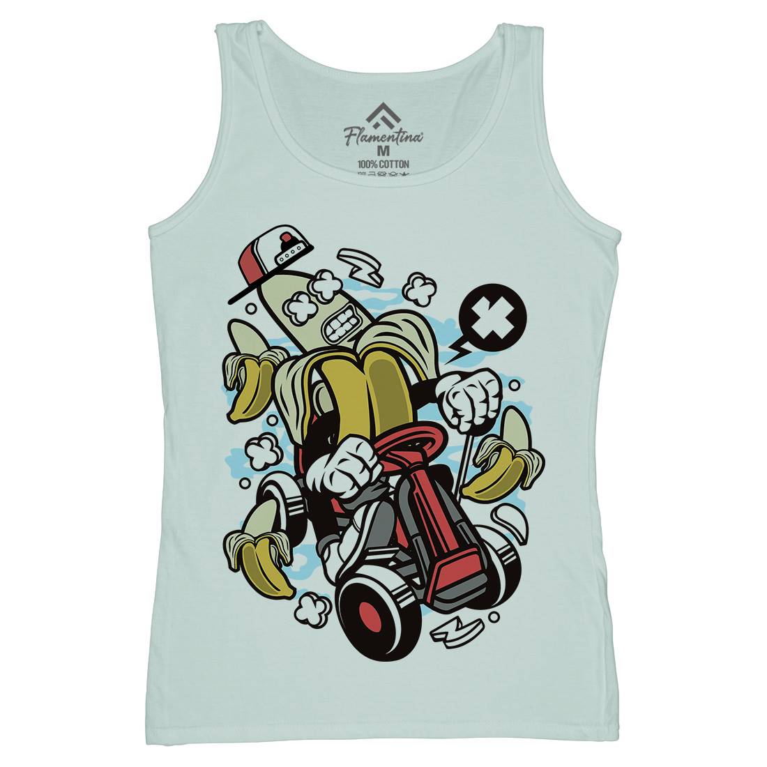 Banana Go-Kart Rider Womens Organic Tank Top Vest Sport C015