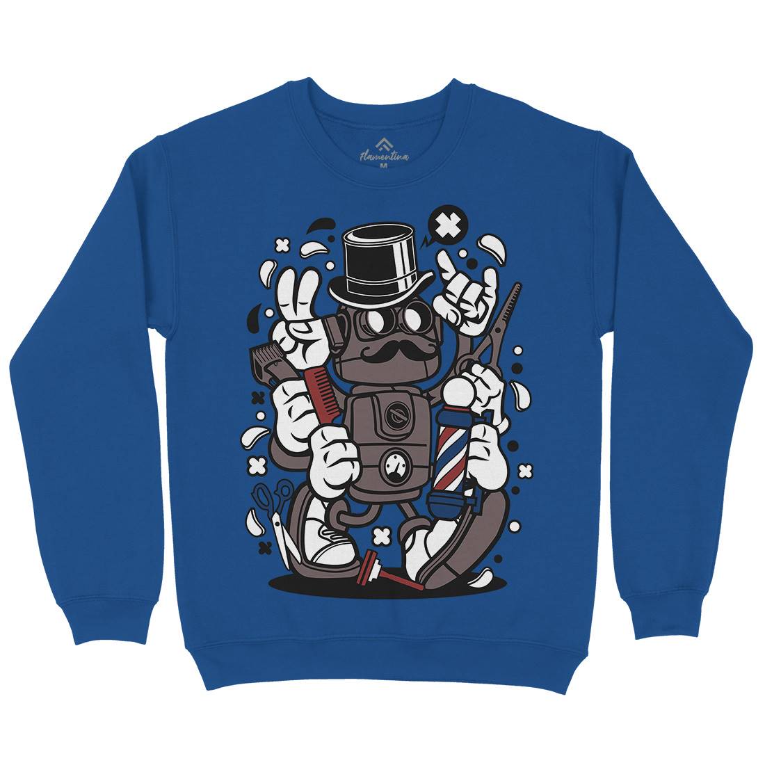 Robot Kids Crew Neck Sweatshirt Barber C017