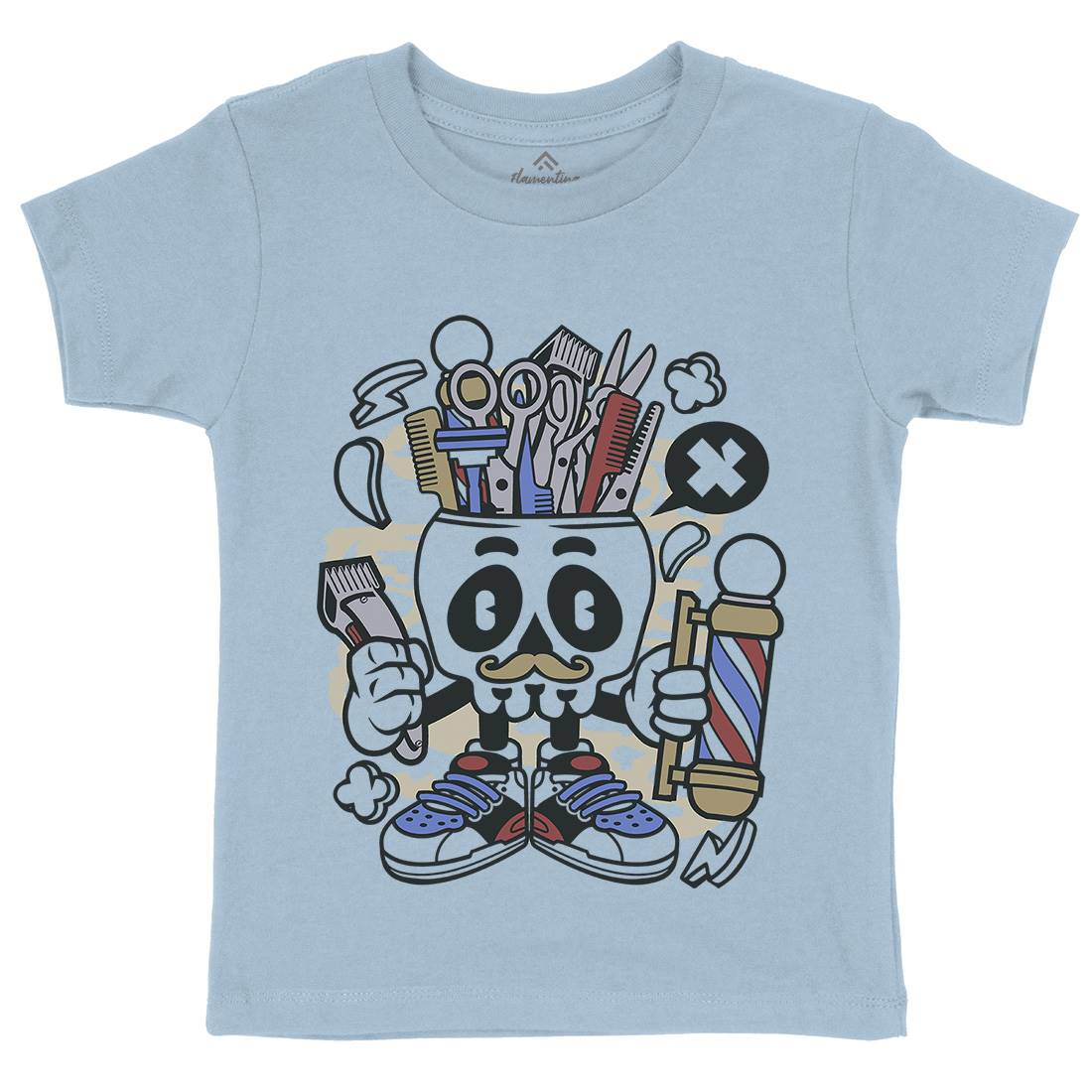 Skull Kids Crew Neck T-Shirt Barber C018