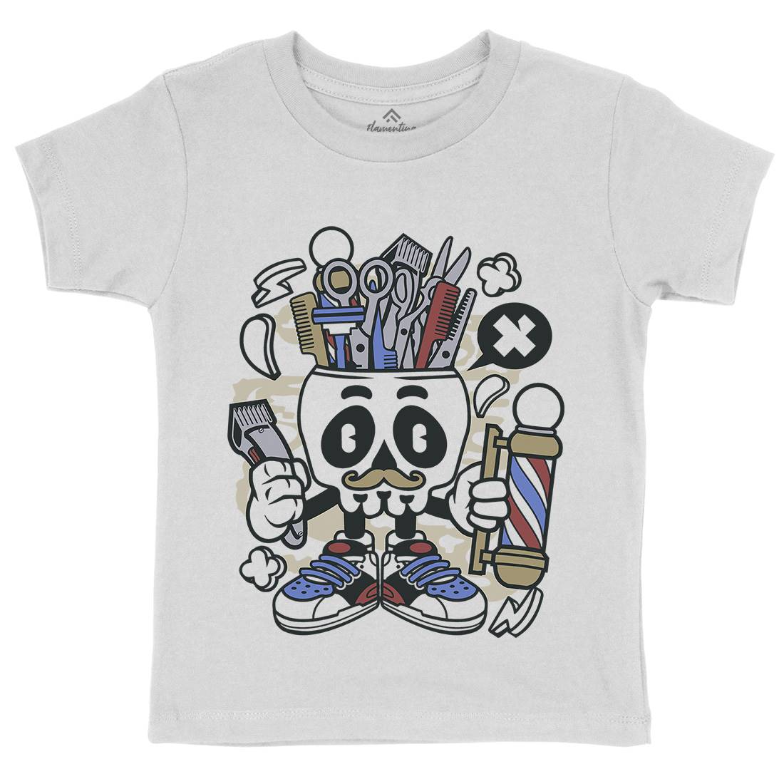 Skull Kids Crew Neck T-Shirt Barber C018