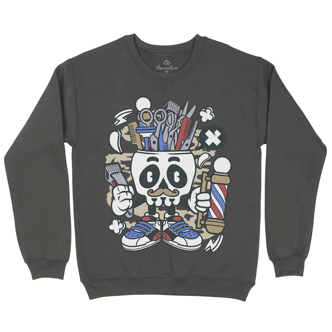 Skull Kids Crew Neck Sweatshirt Barber C018