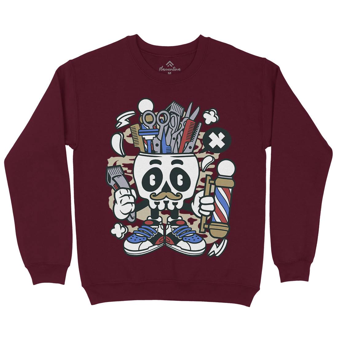 Skull Kids Crew Neck Sweatshirt Barber C018