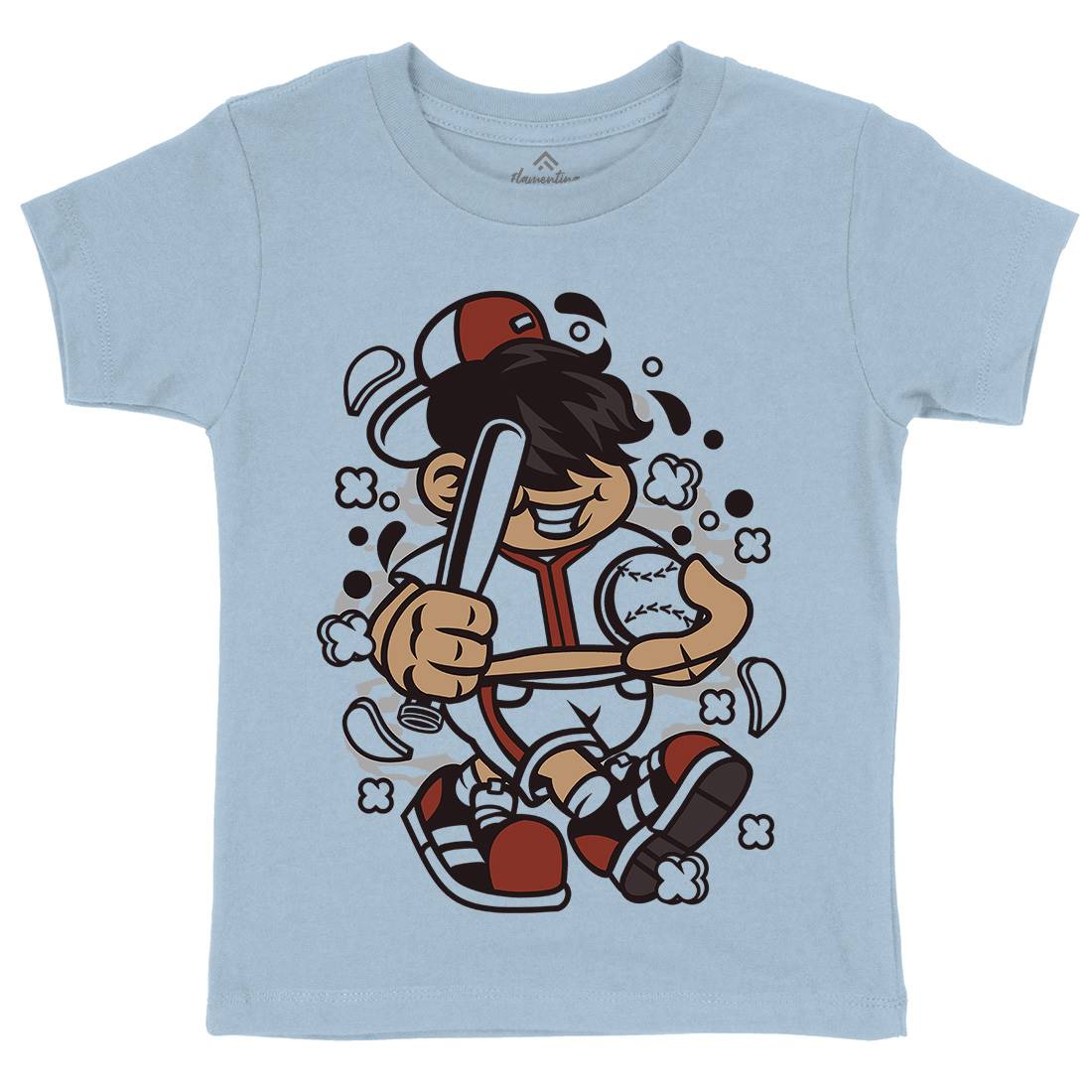 Baseball Kid Kids Crew Neck T-Shirt Sport C019
