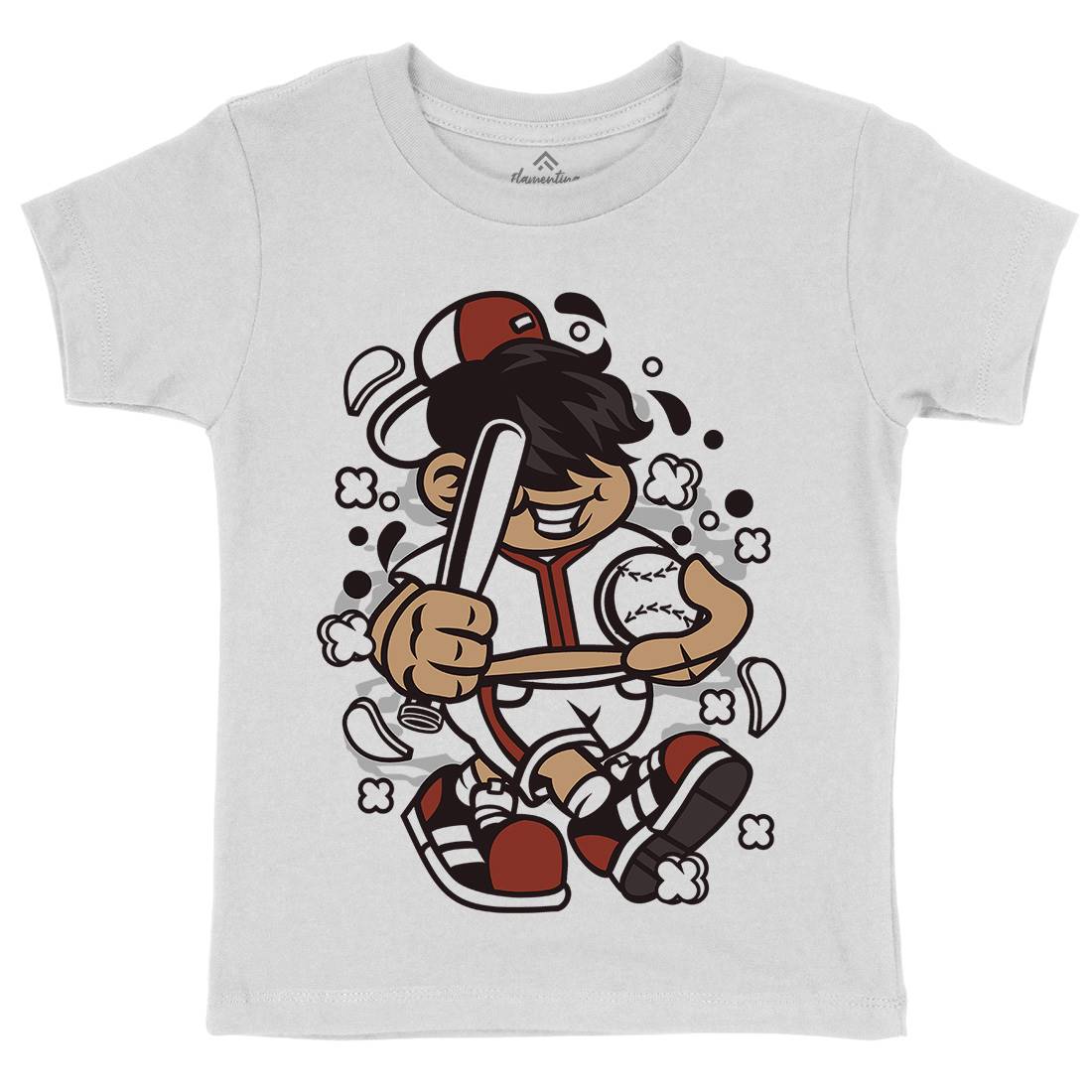 Baseball Kid Kids Organic Crew Neck T-Shirt Sport C019