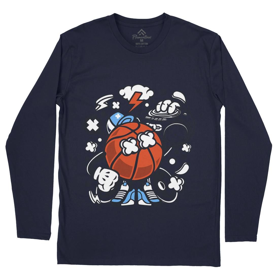 Basketball Boombox Beat Mens Long Sleeve T-Shirt Sport C020