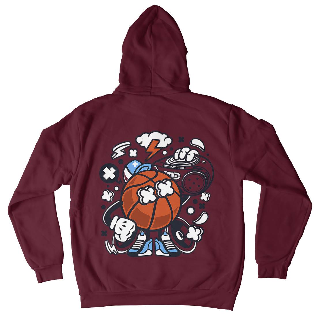 Basketball Boombox Beat Mens Hoodie With Pocket Sport C020