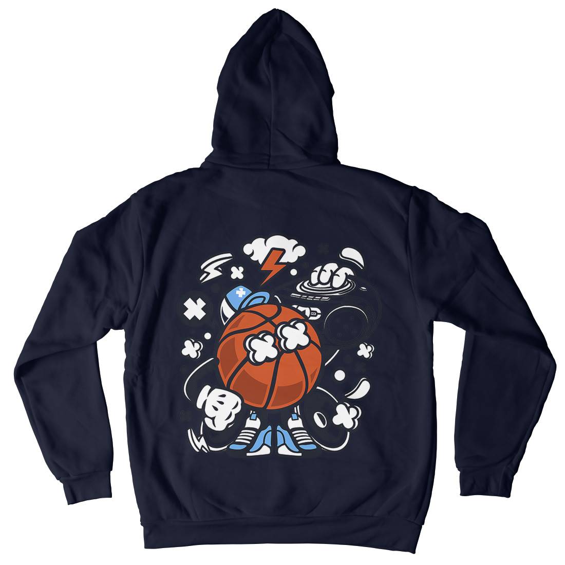 Basketball Boombox Beat Mens Hoodie With Pocket Sport C020