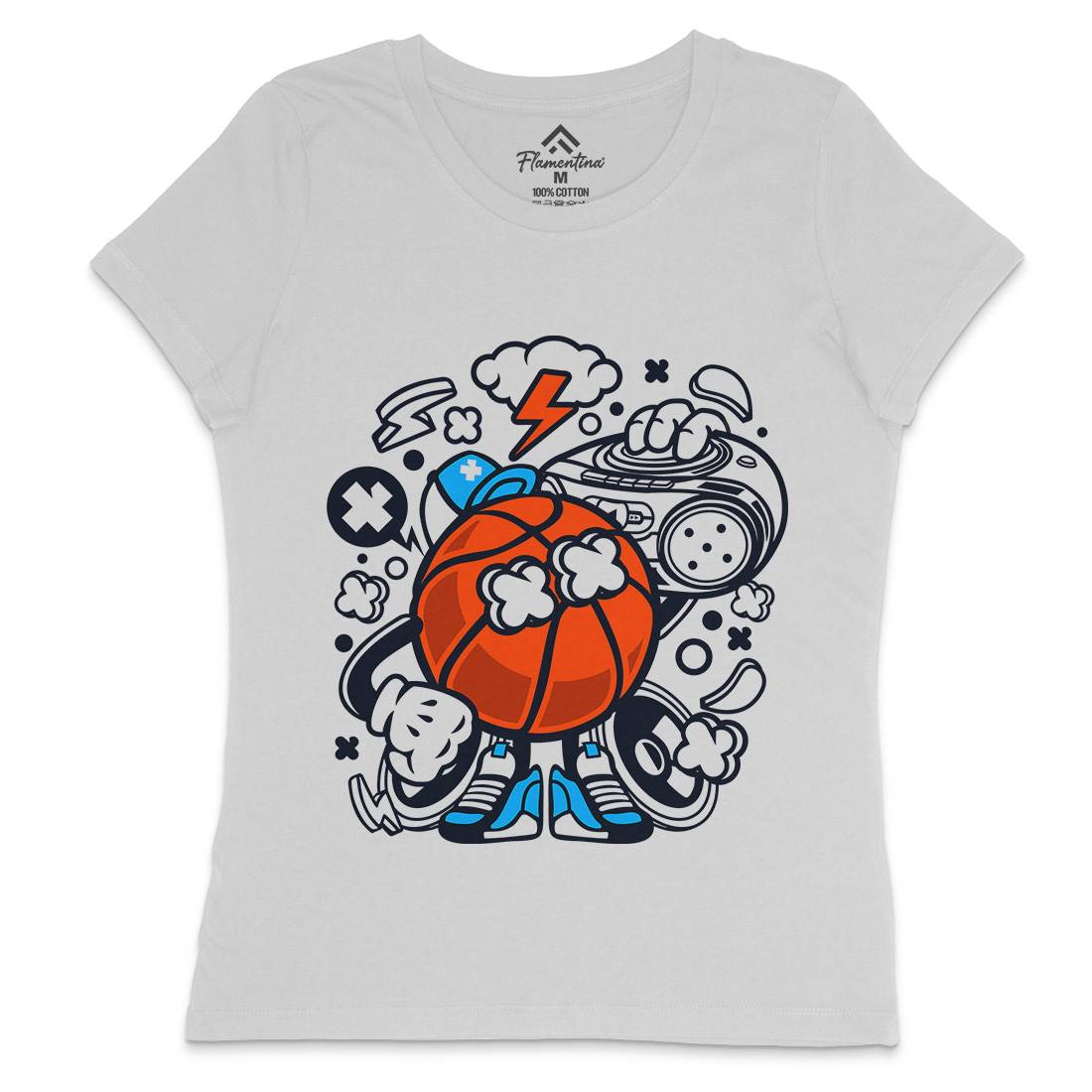Basketball Boombox Beat Womens Crew Neck T-Shirt Sport C020
