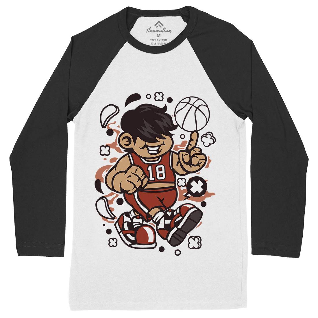Basketball Kid Mens Long Sleeve Baseball T-Shirt Sport C021