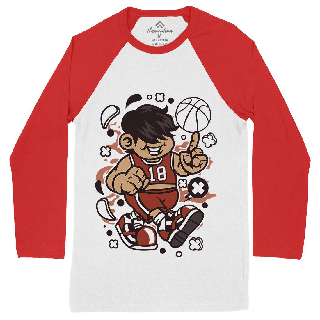 Basketball Kid Mens Long Sleeve Baseball T-Shirt Sport C021