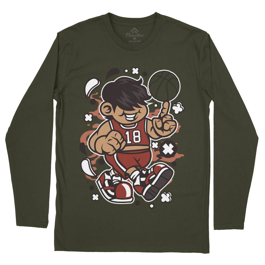 Basketball Kid Mens Long Sleeve T-Shirt Sport C021