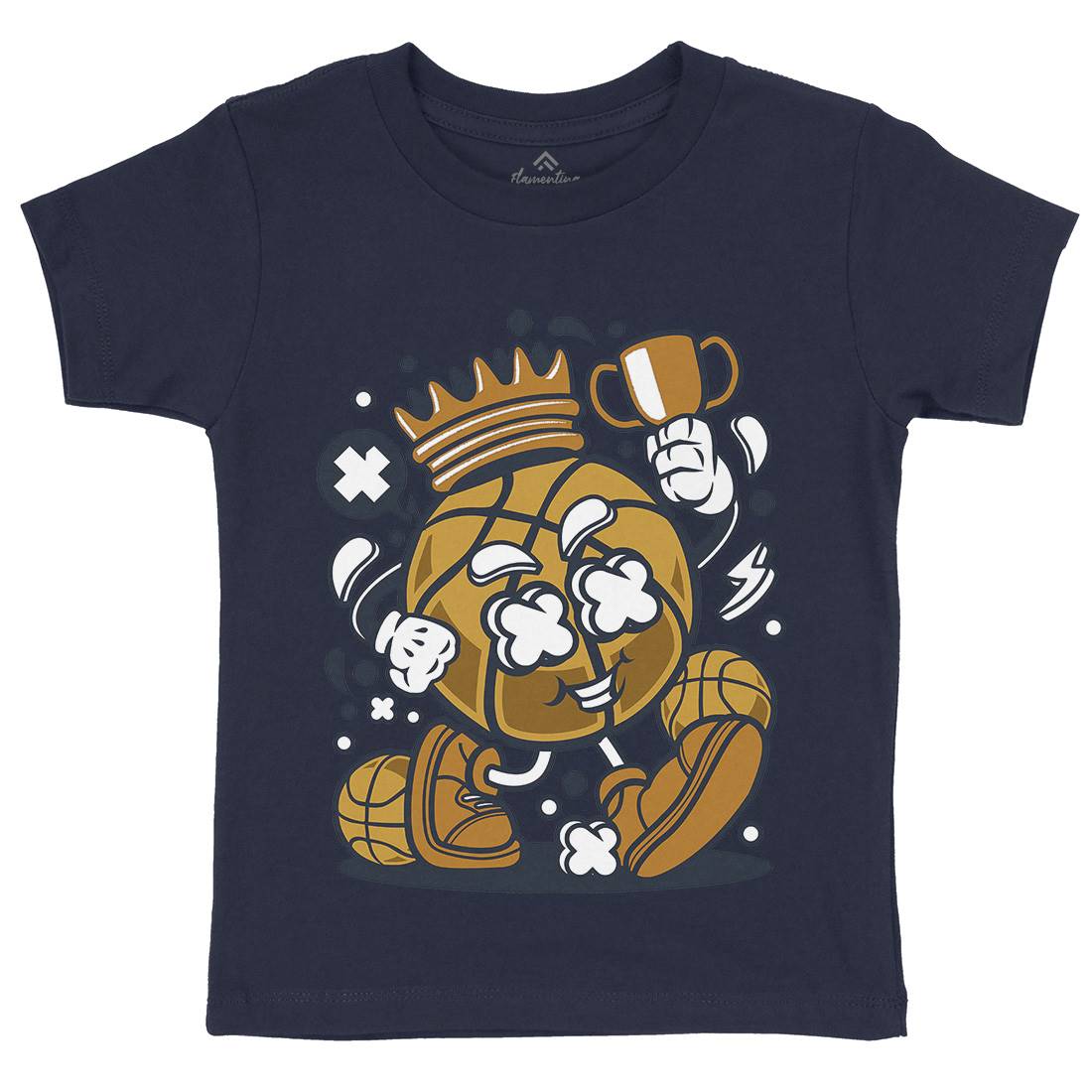 Basketball King Kids Crew Neck T-Shirt Sport C022