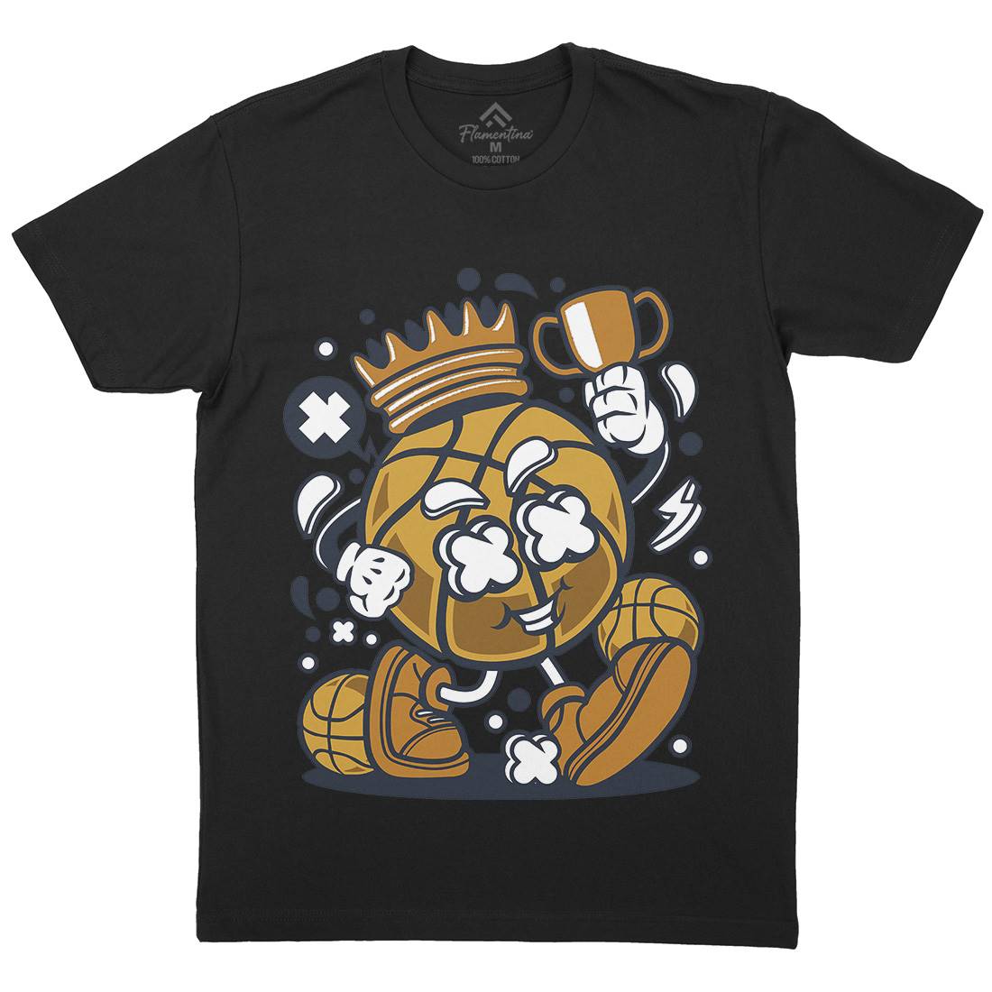 Basketball King Mens Crew Neck T-Shirt Sport C022