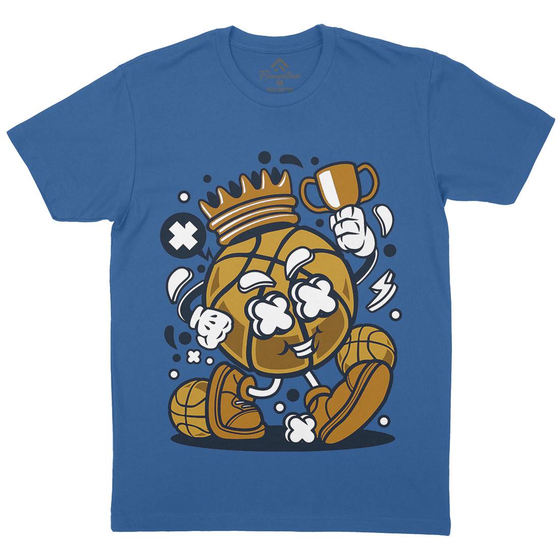 Basketball King Mens Organic Crew Neck T-Shirt Sport C022