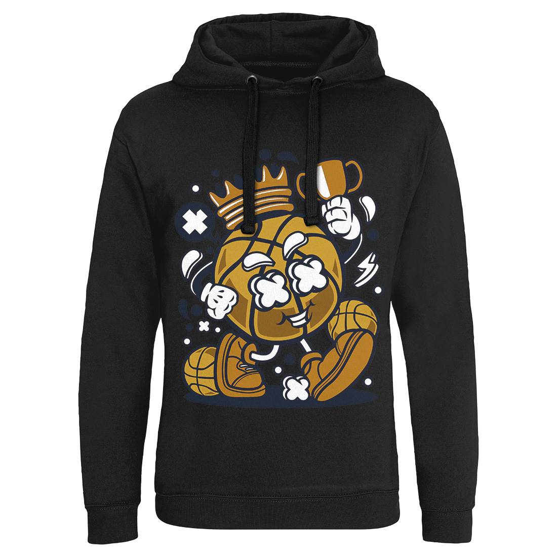 Basketball King Mens Hoodie Without Pocket Sport C022