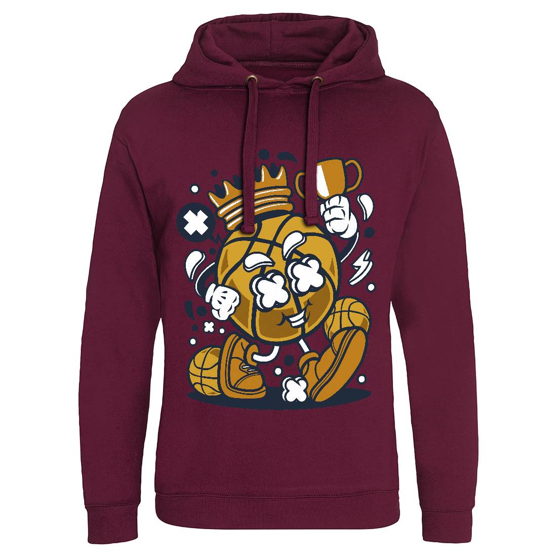 Basketball King Mens Hoodie Without Pocket Sport C022