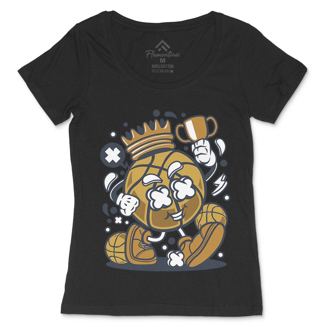 Basketball King Womens Scoop Neck T-Shirt Sport C022