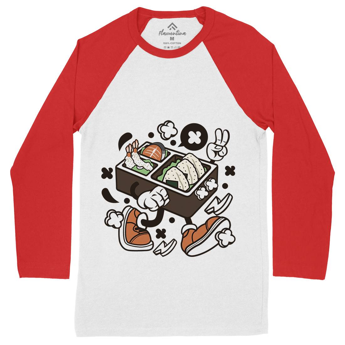Bento Mens Long Sleeve Baseball T-Shirt Food C024