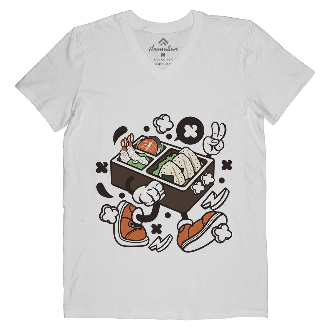 Bento Mens Organic V-Neck T-Shirt Food C024