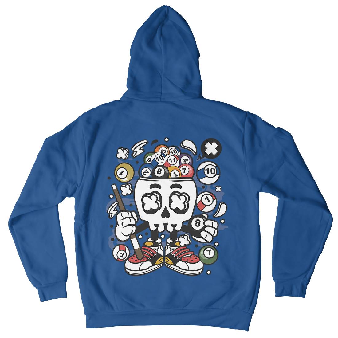 Billiard Skull Mens Hoodie With Pocket Sport C025