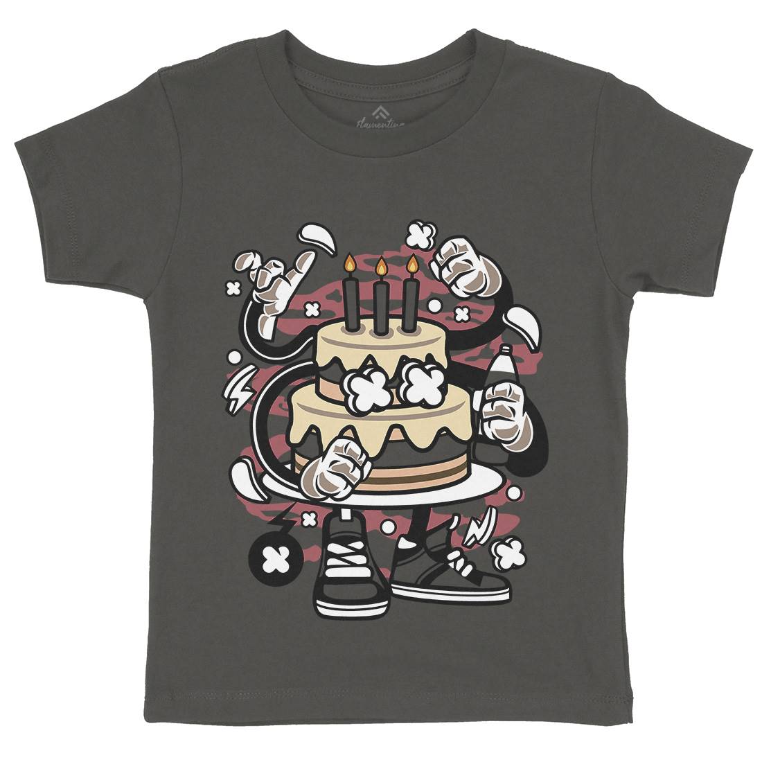 Birthday Cake Kids Organic Crew Neck T-Shirt Food C026