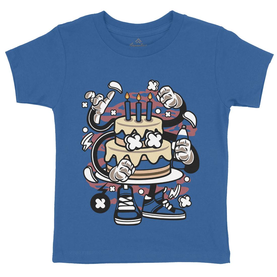 Birthday Cake Kids Crew Neck T-Shirt Food C026