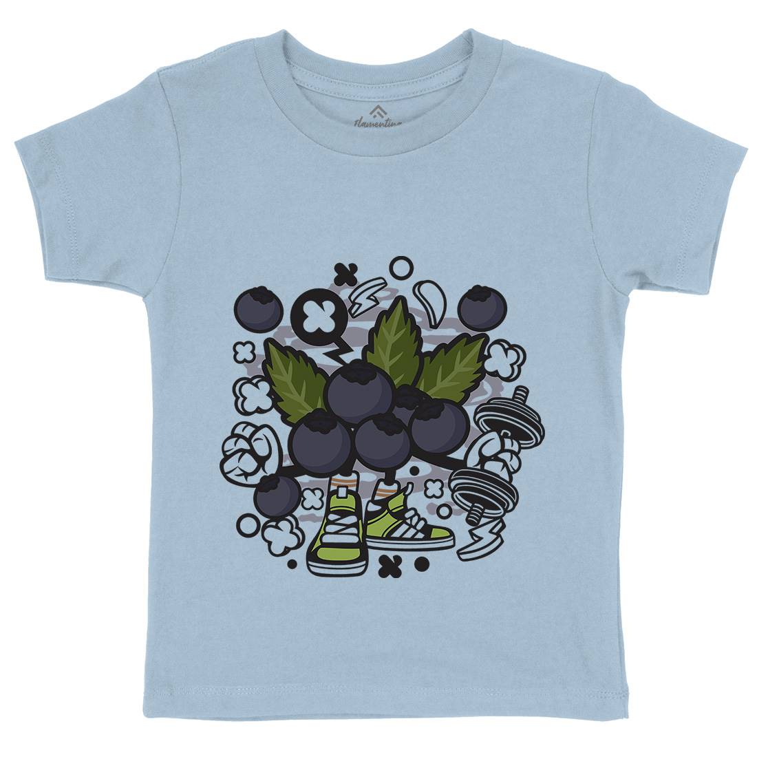 Blueberry Kids Organic Crew Neck T-Shirt Food C027