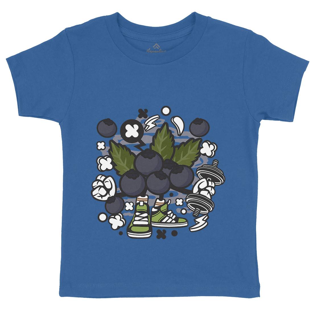 Blueberry Kids Crew Neck T-Shirt Food C027