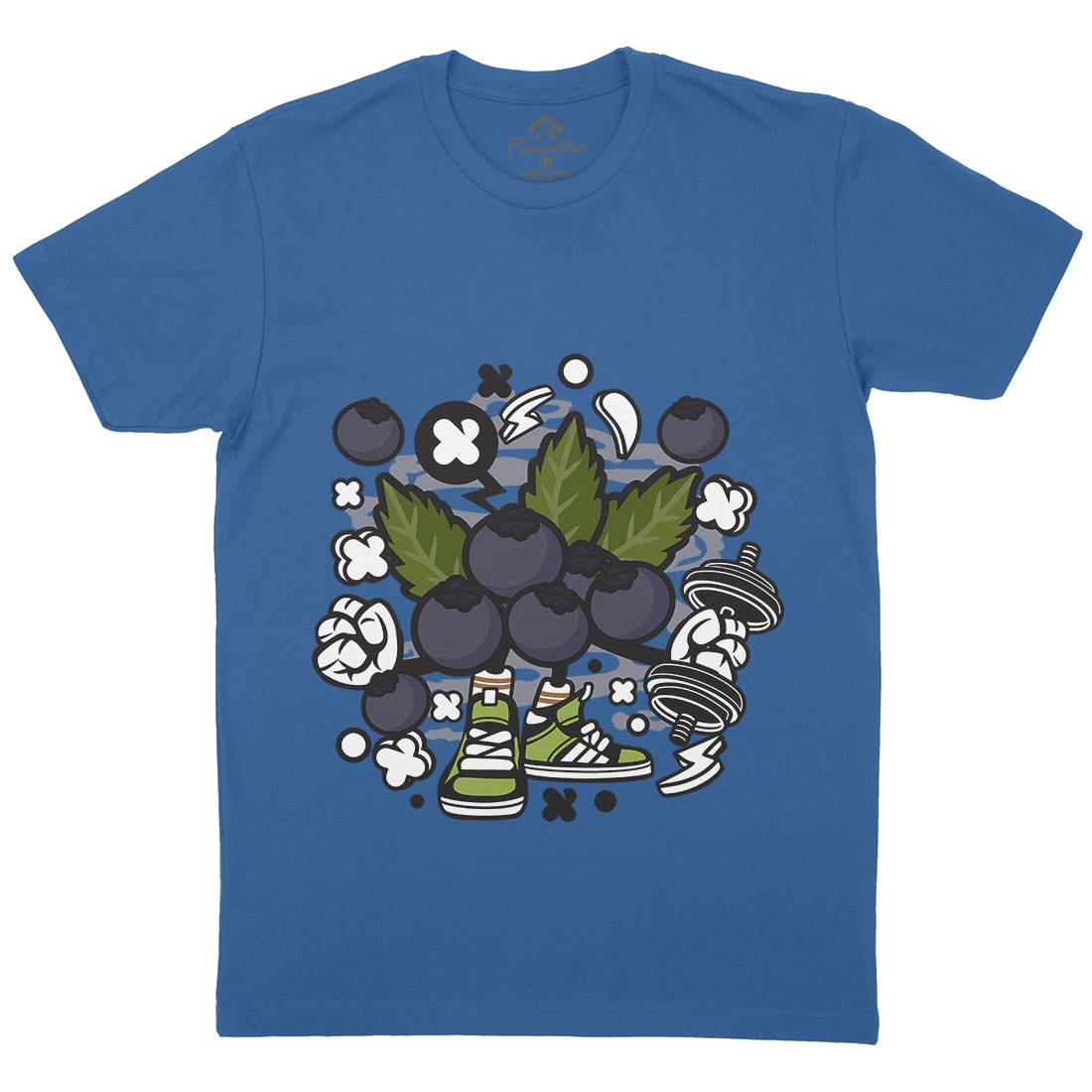 Blueberry Mens Crew Neck T-Shirt Food C027