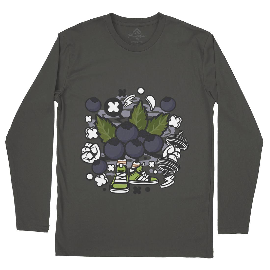 Blueberry Mens Long Sleeve T-Shirt Food C027