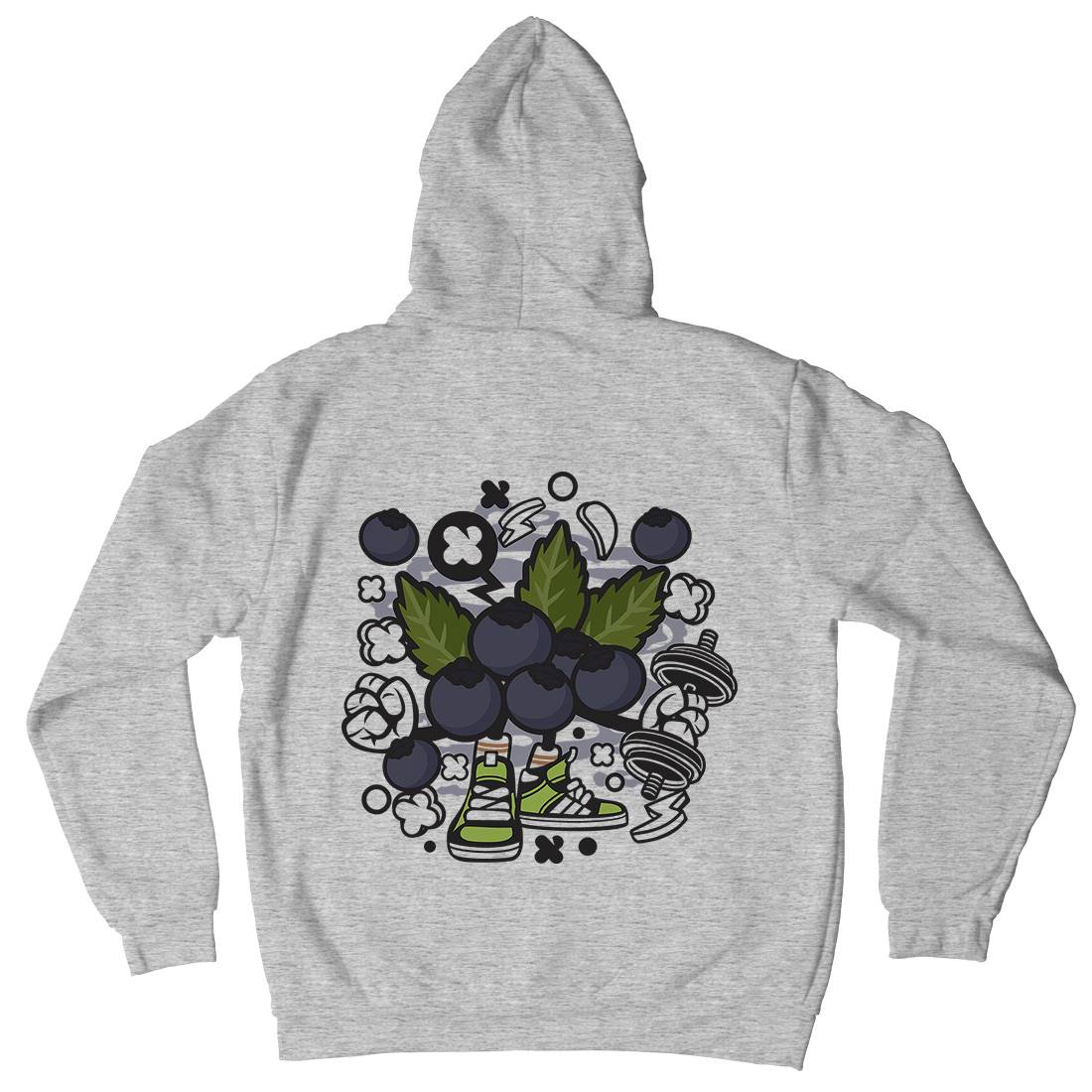 Blueberry Mens Hoodie With Pocket Food C027