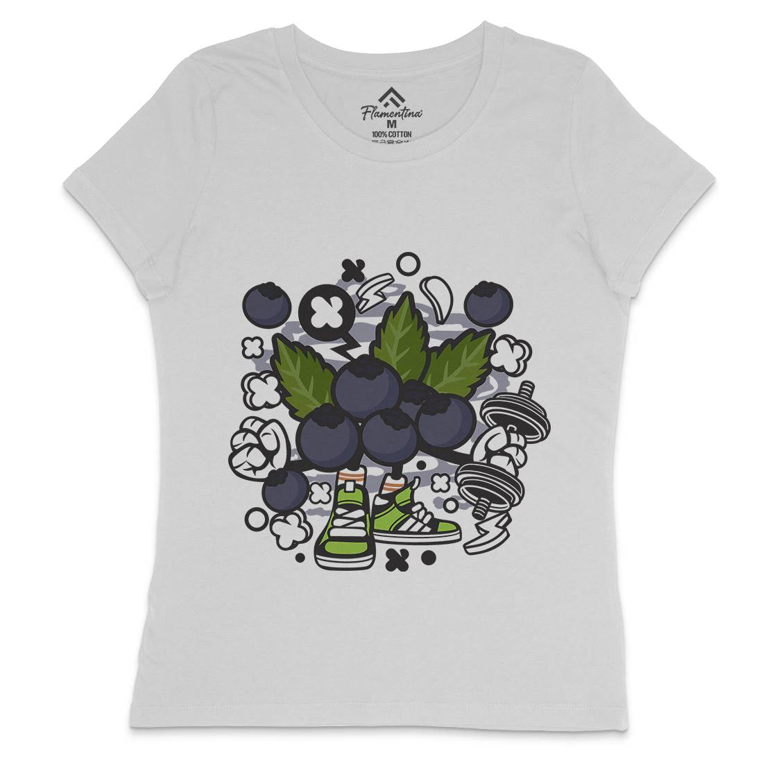 Blueberry Womens Crew Neck T-Shirt Food C027
