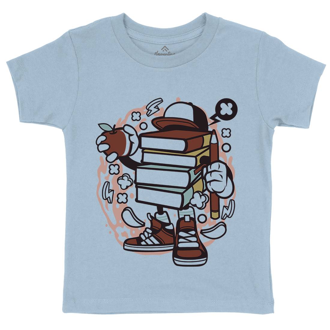 Books Kids Crew Neck T-Shirt Retro C028