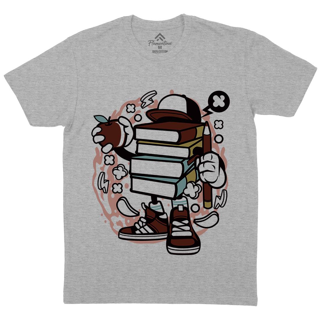 Books Mens Crew Neck T-Shirt Retro C028