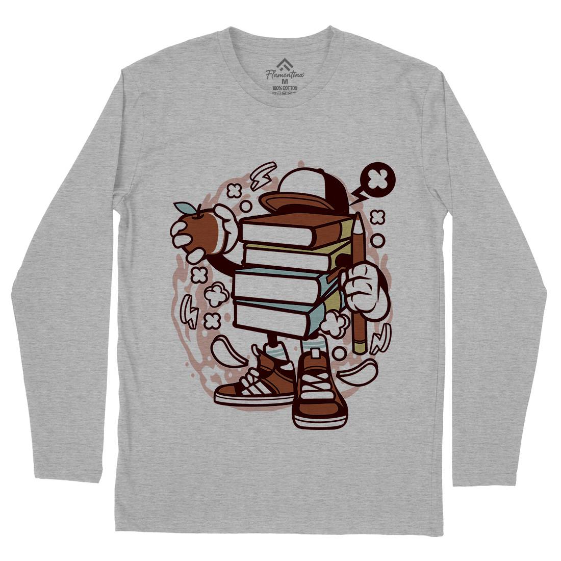 Books Mens Long Sleeve T-Shirt Retro C028