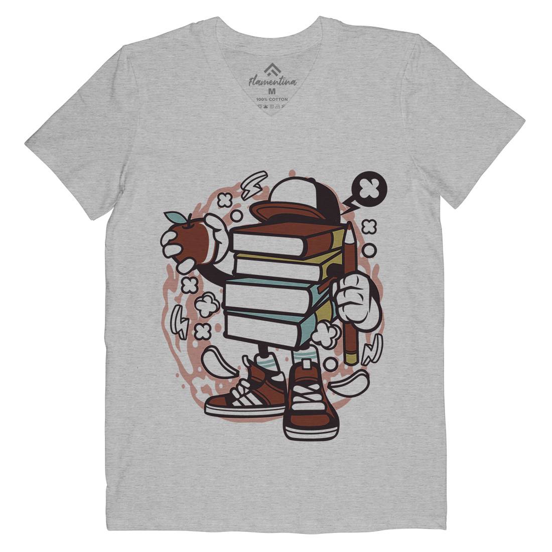 Books Mens V-Neck T-Shirt Retro C028