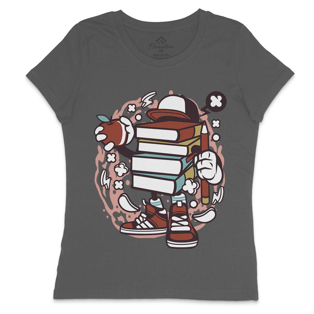 Books Womens Crew Neck T-Shirt Retro C028
