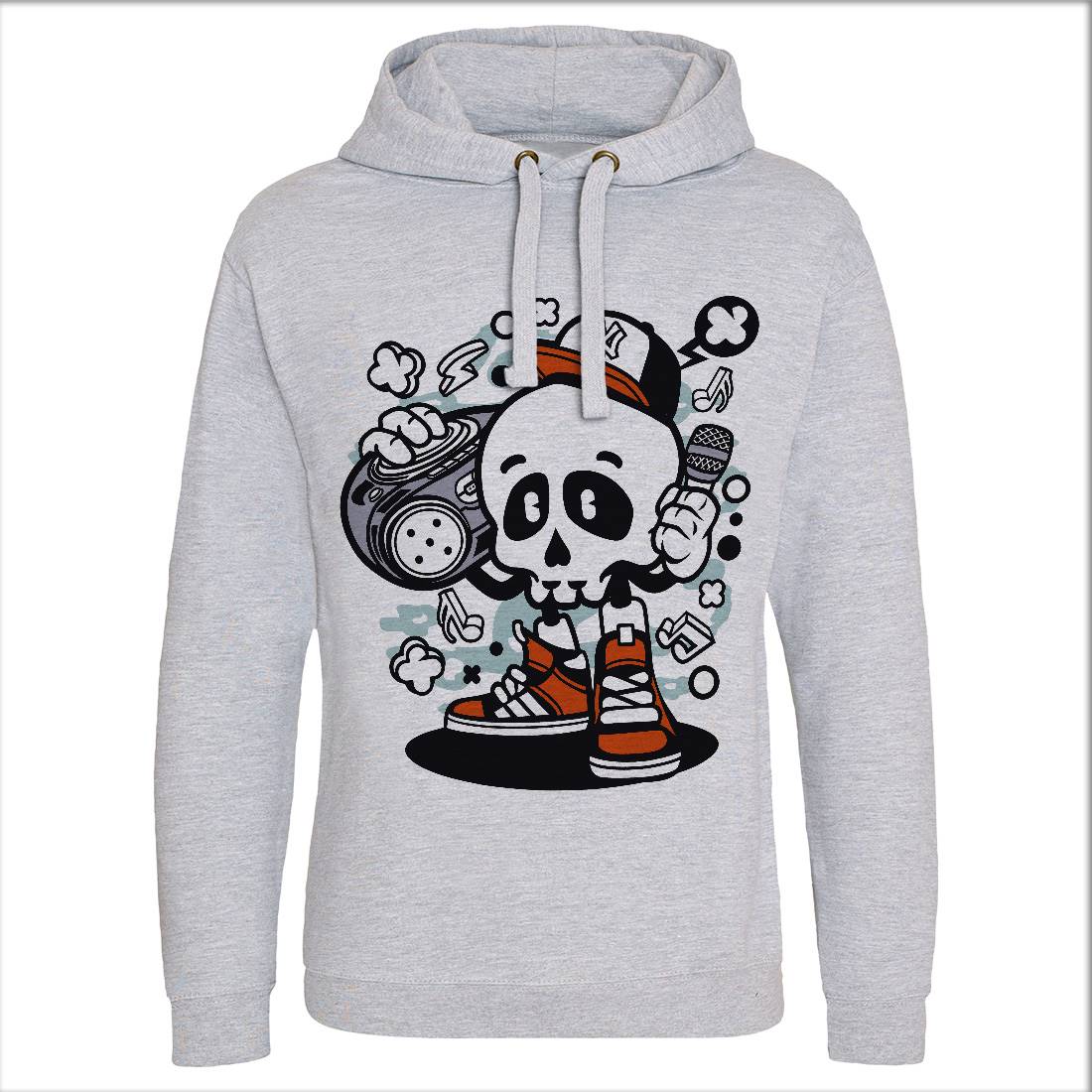 Boombox Skull Mens Hoodie Without Pocket Music C029