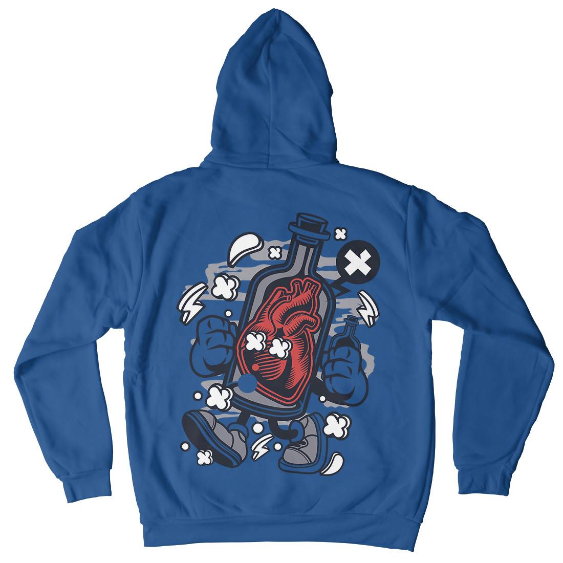 Bottle Of Heart Mens Hoodie With Pocket Retro C030