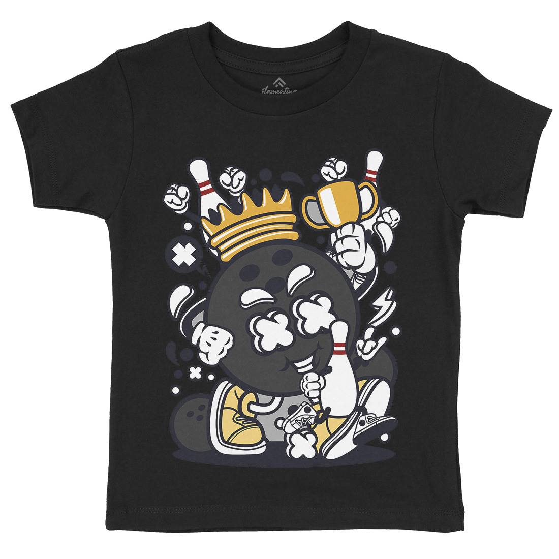 Bowling King Kids Crew Neck T-Shirt Sport C032