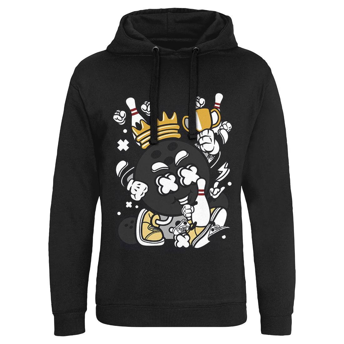 Bowling King Mens Hoodie Without Pocket Sport C032