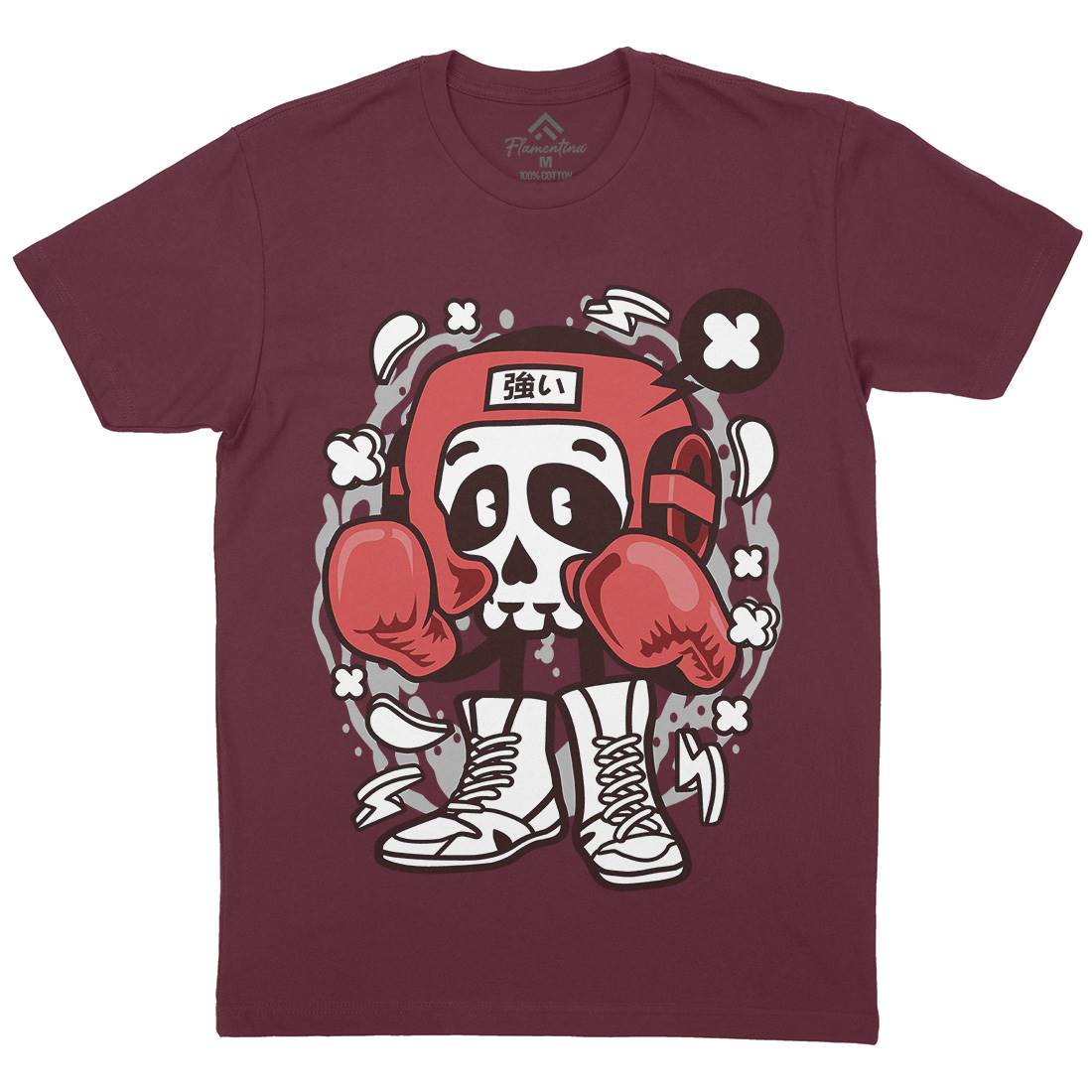 Boxing Skull Mens Crew Neck T-Shirt Sport C033