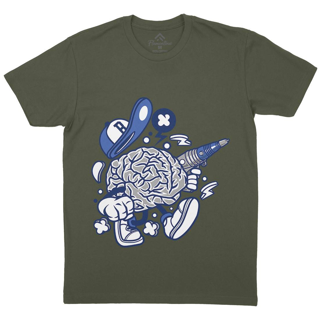 Brain Mens Crew Neck T-Shirt Science C034