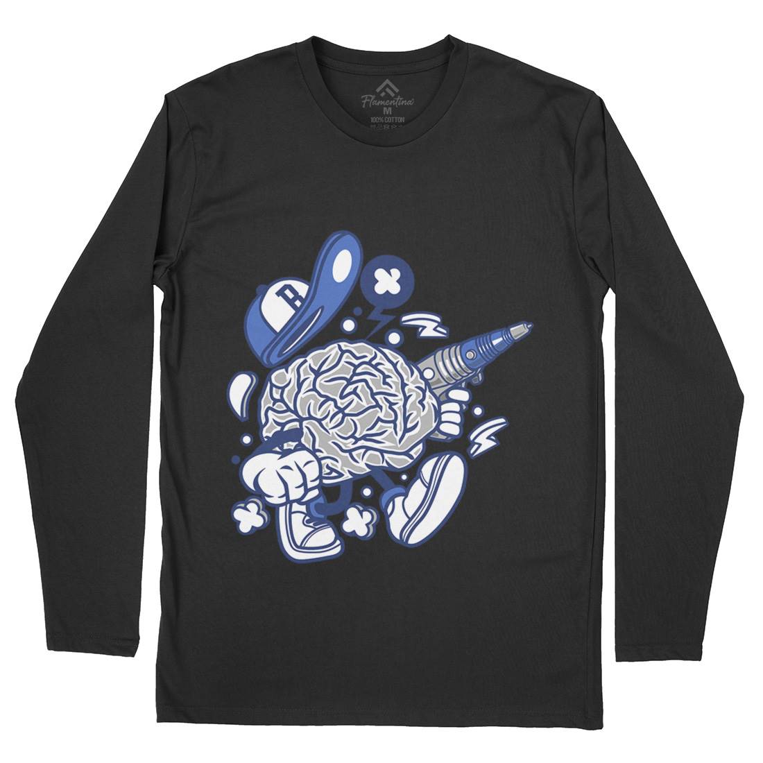 Brain Mens Long Sleeve T-Shirt Science C034
